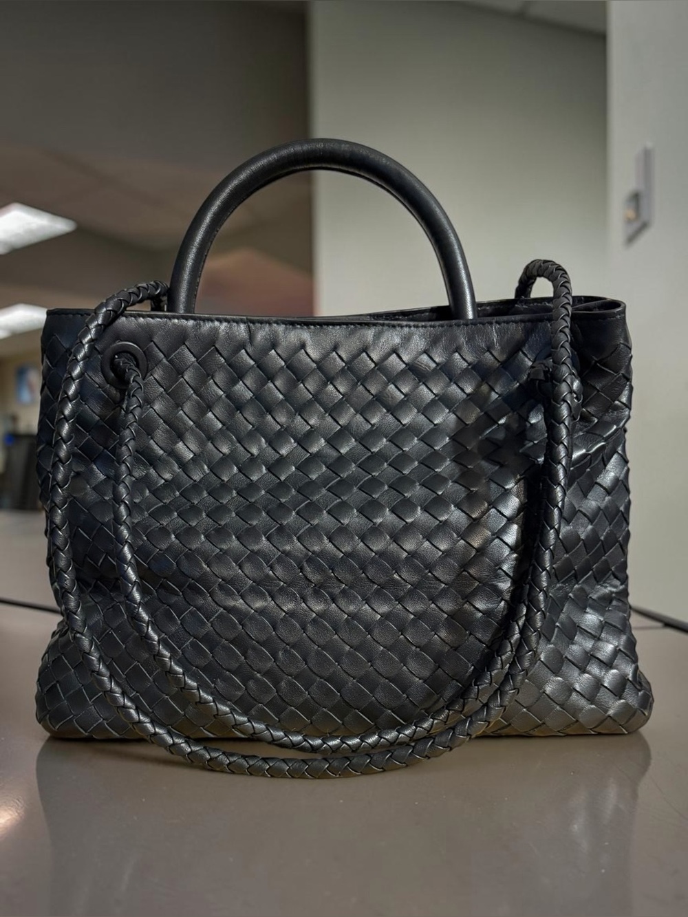 Italian Leather Handwoven Satchel